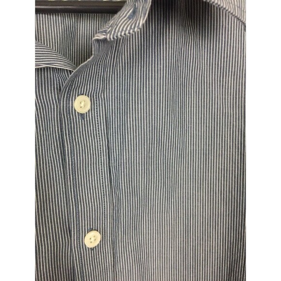 Michael Kors Dress Shirt XL Slate Blue White Pinstripe Long Sleeve Button Down - Picture 2 of 12